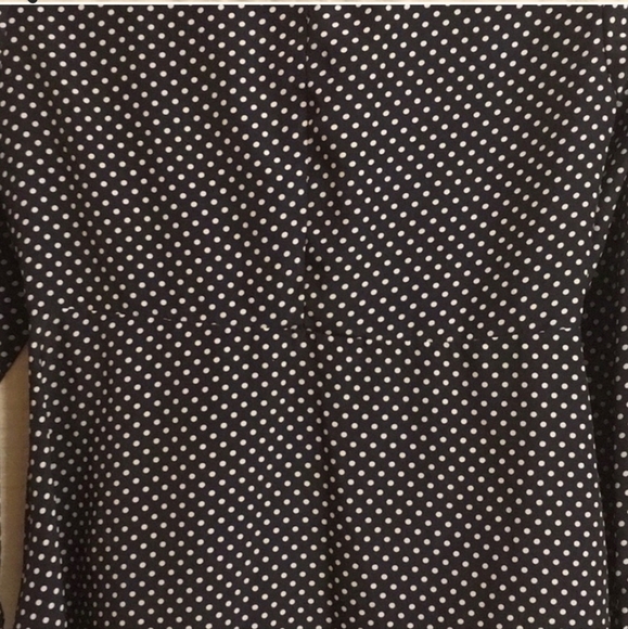 Forever 21 Modest womens size Medium polka dots dark blue white button-d… - Picture 5 of 16